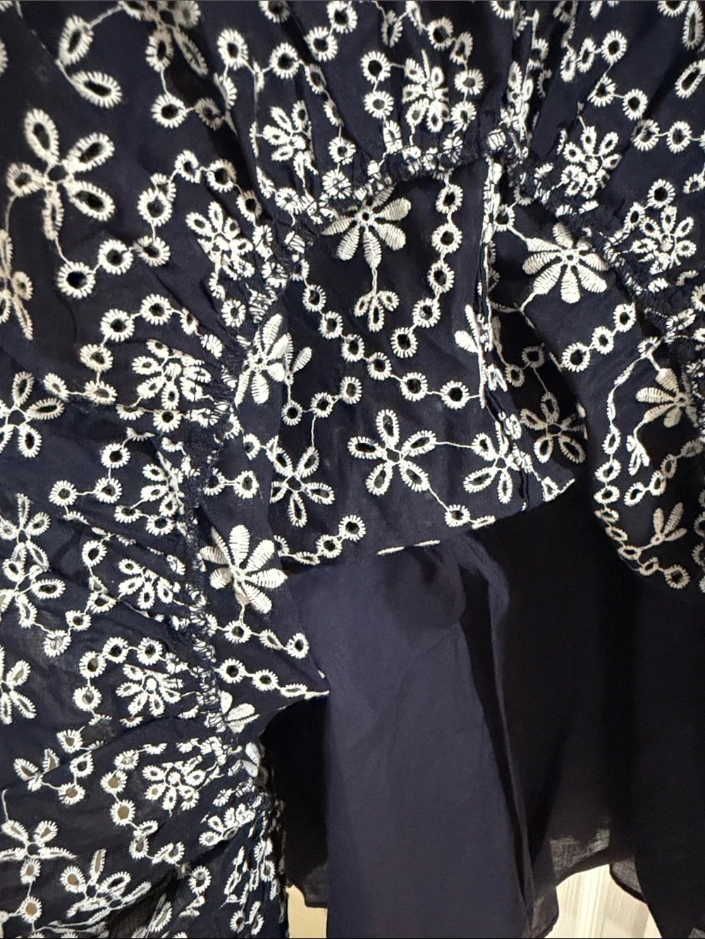 Kate Spade Shore Thing Eyelet Wrap Dress Navy White Cotton Size 0 NWOT